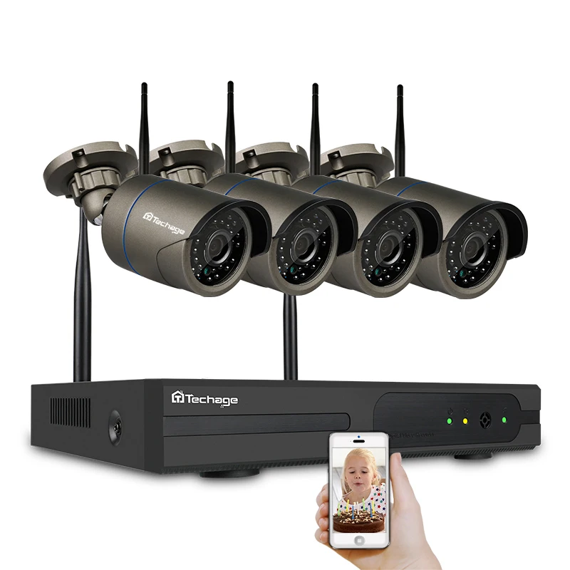 Techage 720P 4CH Wifi камера CCTV система безопасности 1MP беспроводной 2 ТБ HDD NVR открытый