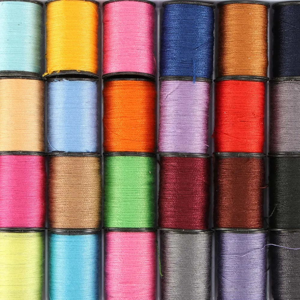 64 катушки разноцветные иглы для швейных ниток Женский комплект ручного шитья