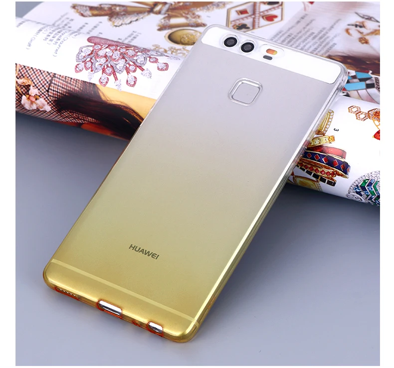 Ultra-thin Transparent Soft TPU Case For Huawei P8 P9 Plus Lite Silicon Gradient Protective Cover for Phone Shell |