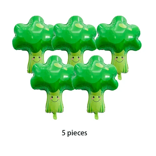 Broccoli 5 pieces Шары в виде фруктов овощи гелиевый воздушный шар покрытый фольгой День Рождения украшения дети Клубника морковно-оранжевый цвет Виноград банан Кукуруза яблоко - Цвет: Broccoli 5 pieces