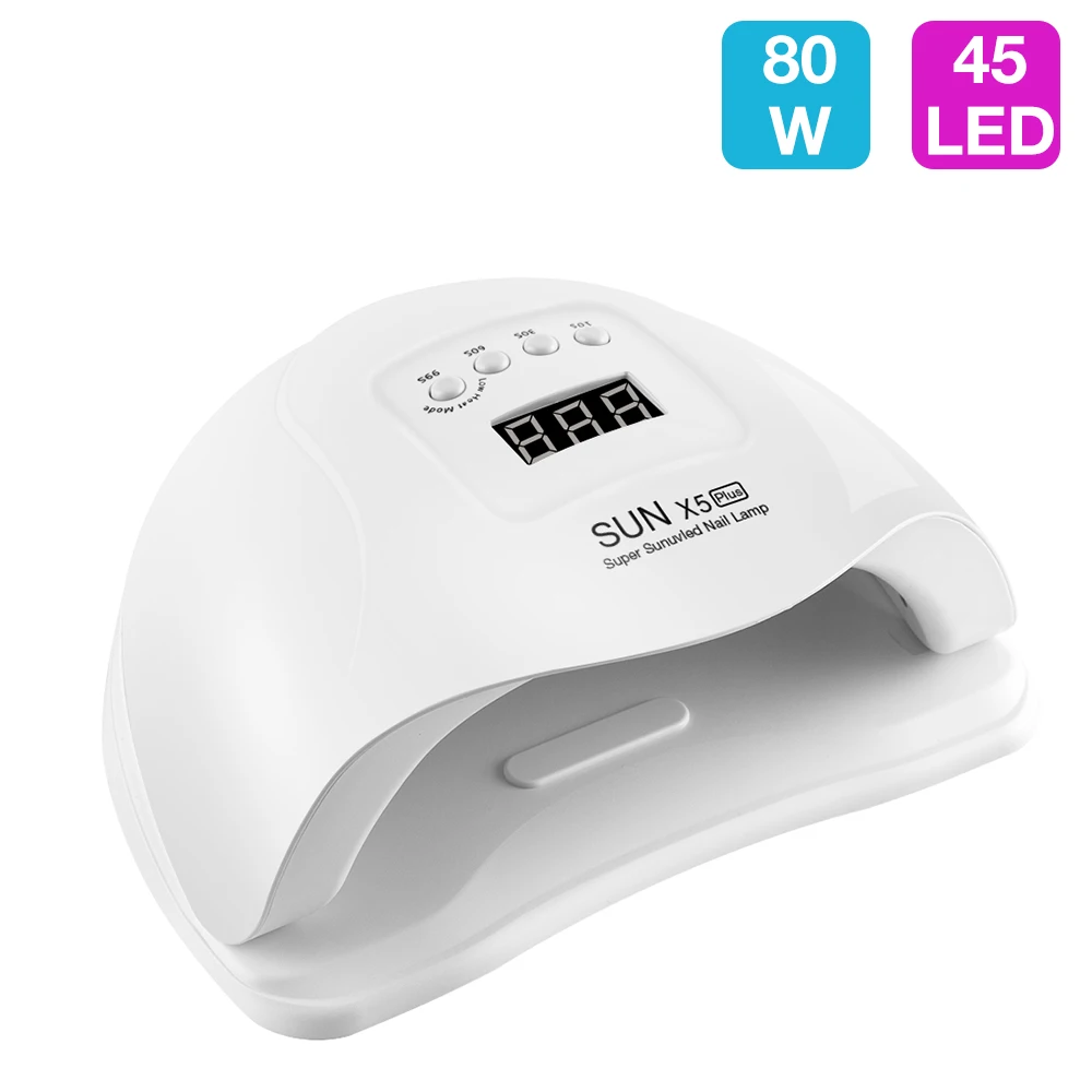 80W 45LED 80 Вт Сушилка для ногтей УФ-светодиодный светильник с ЖК-дисплеем 45 светодиодный s Сушилка для ногтей лампа для отверждения гель-лака автоматическое распознавание ногтей инструменты для маникюра - Цвет: 80W 45LED