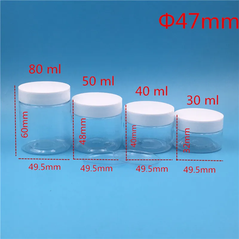 50 шт. 30 мл 40 80 прозрачная мини пластиковая бутылка маленькая банка для косметики