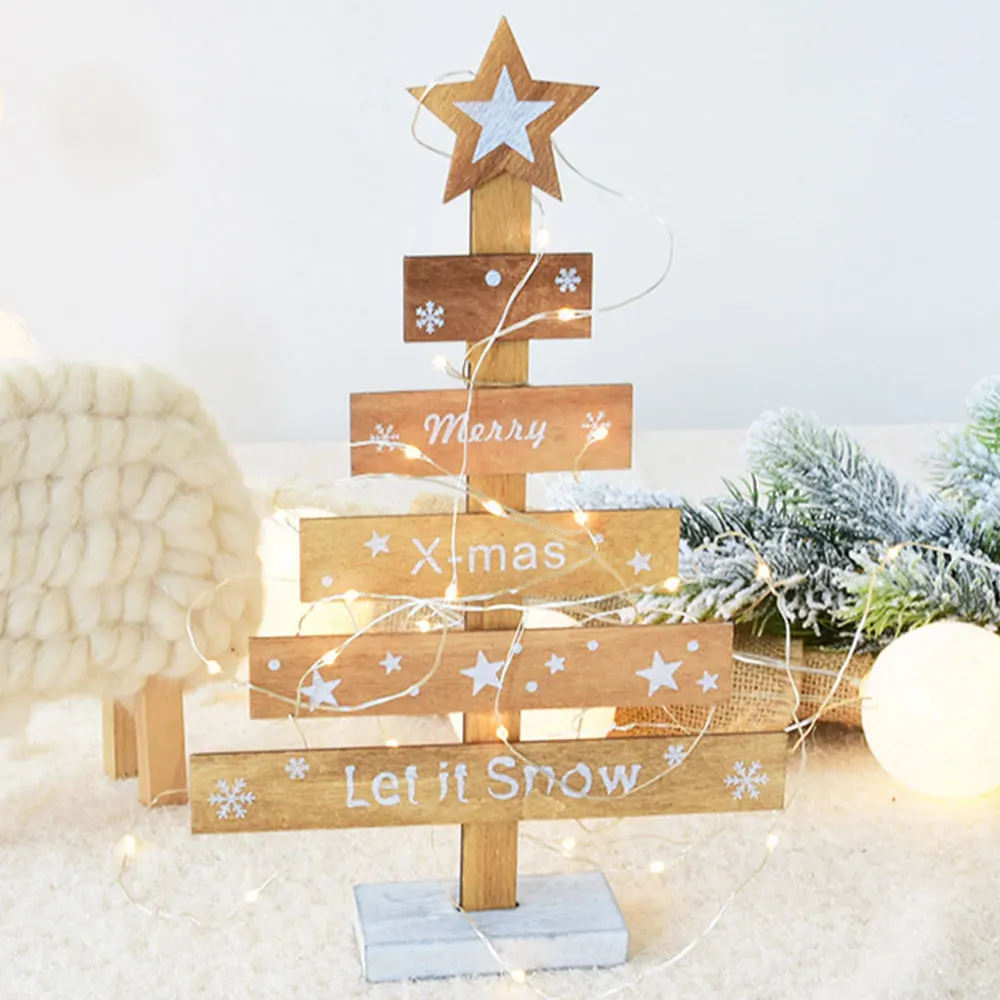 2019 Wooden Desktop Christmas Tree Beautiful Holiday for Toy Drop Shipping | Дом и сад