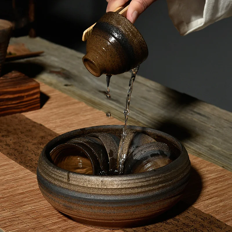 Zen японский стиль винтаж грубая керамика чай мойка винтажный чайный набор кунг-фу