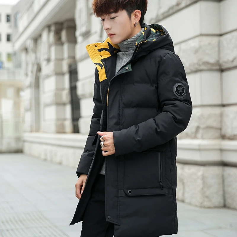 2018 New Pattern Man Long Fund Thickening Cotton-padded Clothes Will Pocket Even Hat Casual Overcoat Streetwear Pullover Tops | Мужская