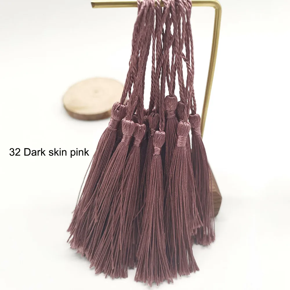 30 dark skin pink 32 шт., 32 цвета, 7 см, Висячие веревочки, шелковые кисточки, бахрома, шитье, Банг, кисточка для украшения ключей, кисточки для самостоятельного изготовления, Украшения, Аксессуары для штор - Цвет: 30 dark skin pink