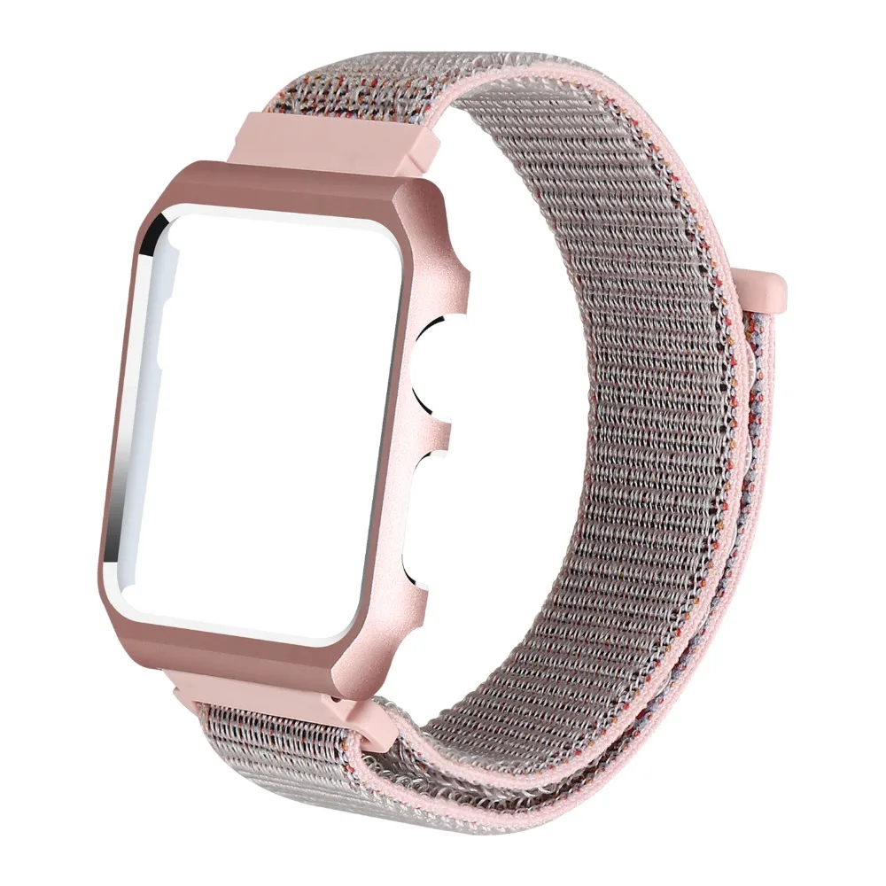 Модные спортивные нейлон ремешок + рамка для Apple Watch Series 1/2/3 замена наручные часы