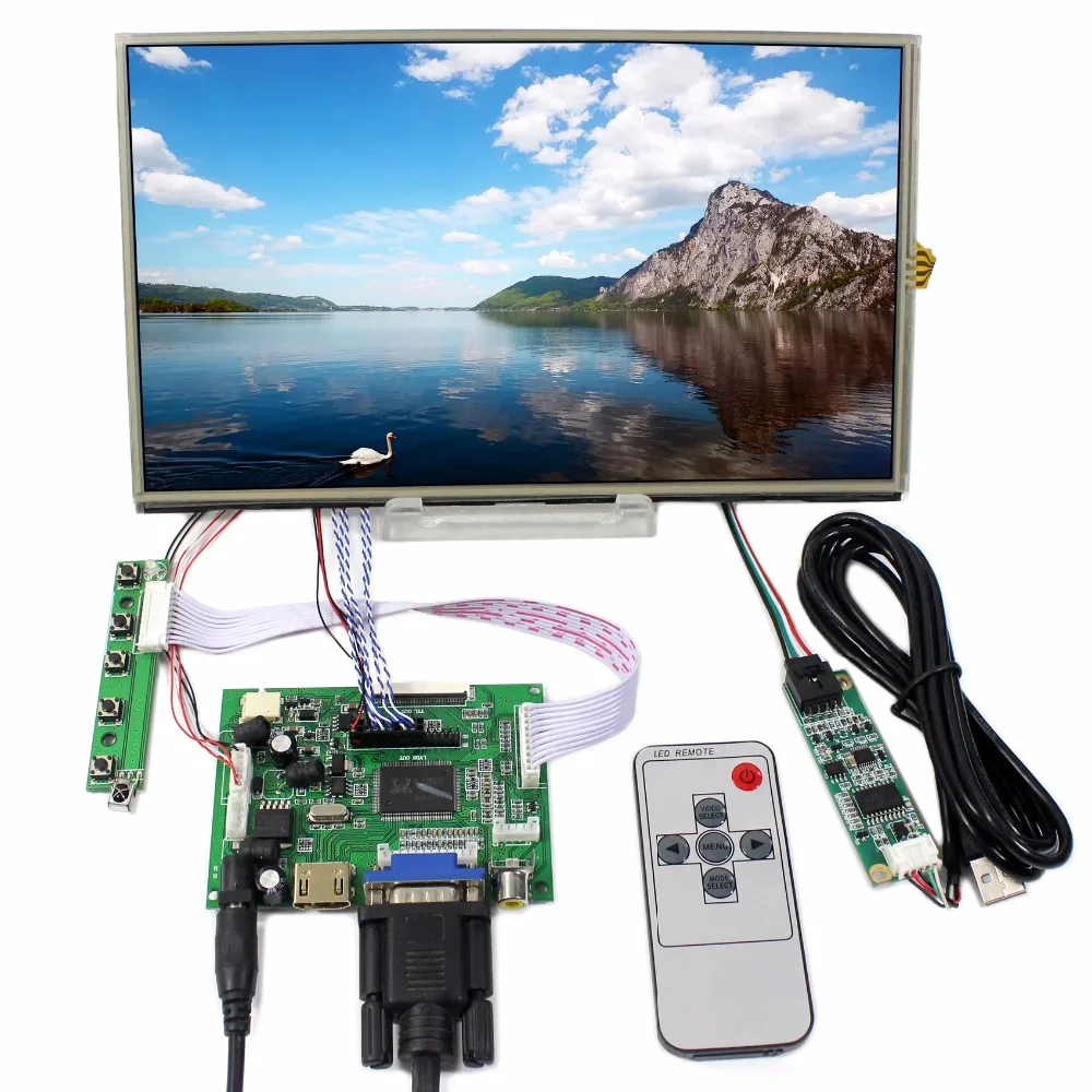 

HD MI VGA 2AV Lcd controller board 10.1 Inch 1366x768 B101XAN01.3 IPS lcd Panel with Touch Screen Remote control