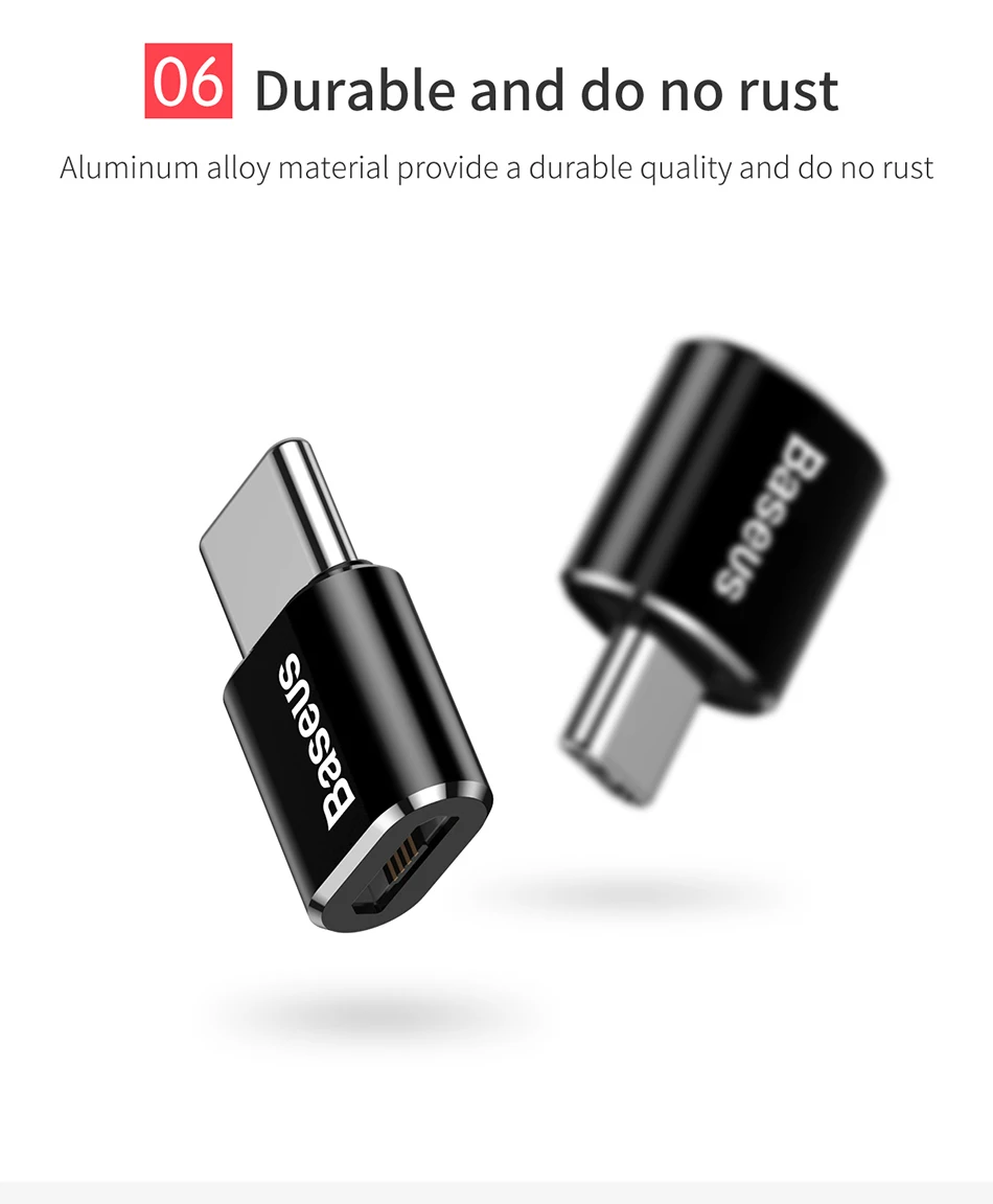 Адаптер Micro-type-C Baseus для samsung XiaoMi huawei P9 Nexus 3 type s Micro usb type C OTG USB-C Адаптер зарядного устройства