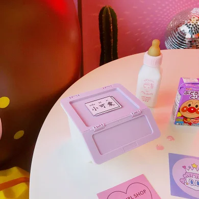 10 1 шт. Kawaii Сейлор Мун кошка крылья звезда Розовая пантера квадратная коробка для хранения канцелярских принадлежностей клип Ювелирные изделия пластиковый чехол держатель для карт - Цвет: 10