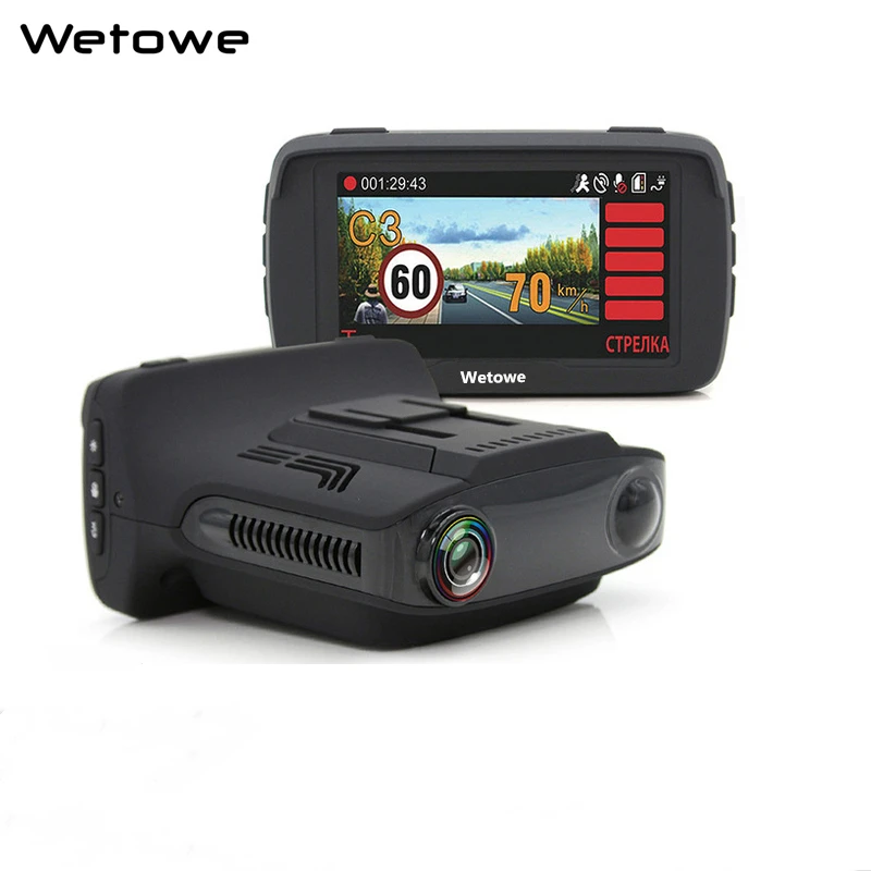 Wetowe T8 Ambarella A7 радар-детектор 3 в 1 видеорегистратор Автомобильный Камера GPS LDWS Full HD