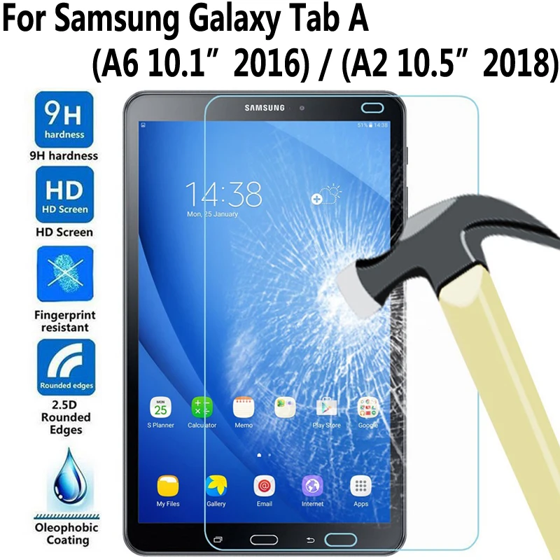 Закаленное стекло 9H для Samsung Galaxy Tab A A6 10 1 2016 2019 5 2018 T580 T585 P580 P585 T590 T595 T510 T515 защита - Фото №1