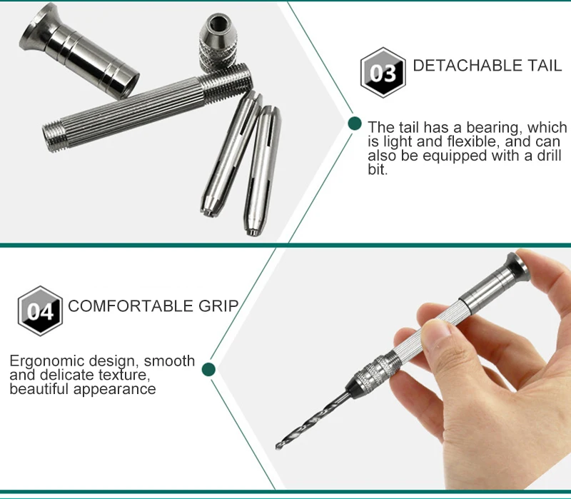 Aluminum Alloy Manual Drilling Mini Drill Bit Wenwan Model Woodworking Nuclear Carving Eye Drilling Simple Hand Drill Tools h4