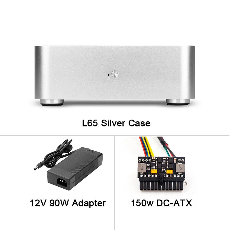 Silver 90W Power Настольный мини ПК корпус компьютерный корпус алюминиевый сплав HTPC Чехол Высокая Quilty горячая распродажа - Цвет: Silver 90W Power