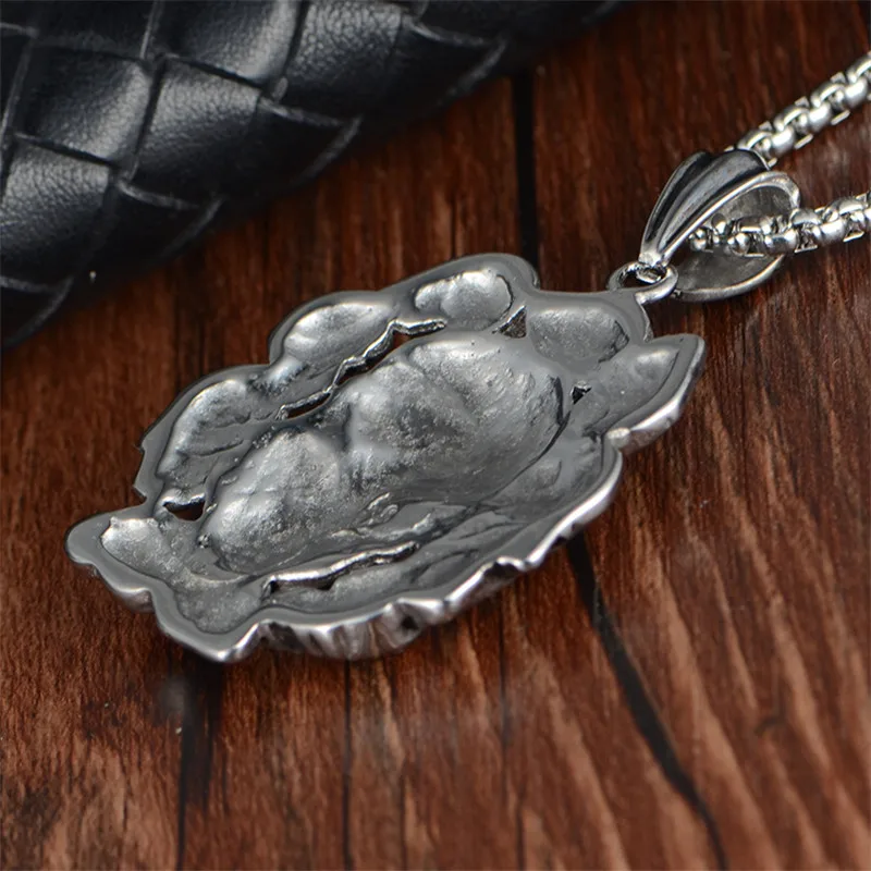 Stainless Steel Cremation Skull Pendant Necklace Punk Rock Hip Hop Cool Men Chain Boys Gothic Pendants in Titanium | Украшения и