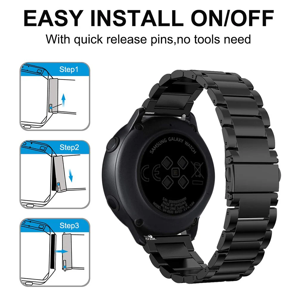 Браслет из нержавеющей стали для Samsung Galaxy Watch 3 быстросъемный металлический