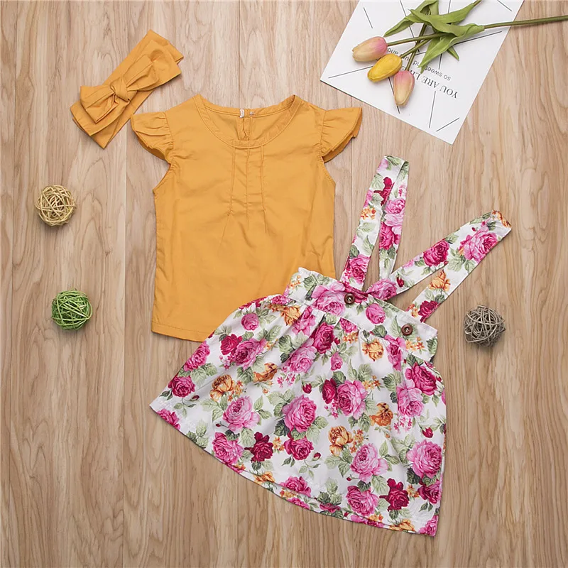 Pudcoco/комплект одежды для маленьких девочек летние топы с рюшами футболка платье