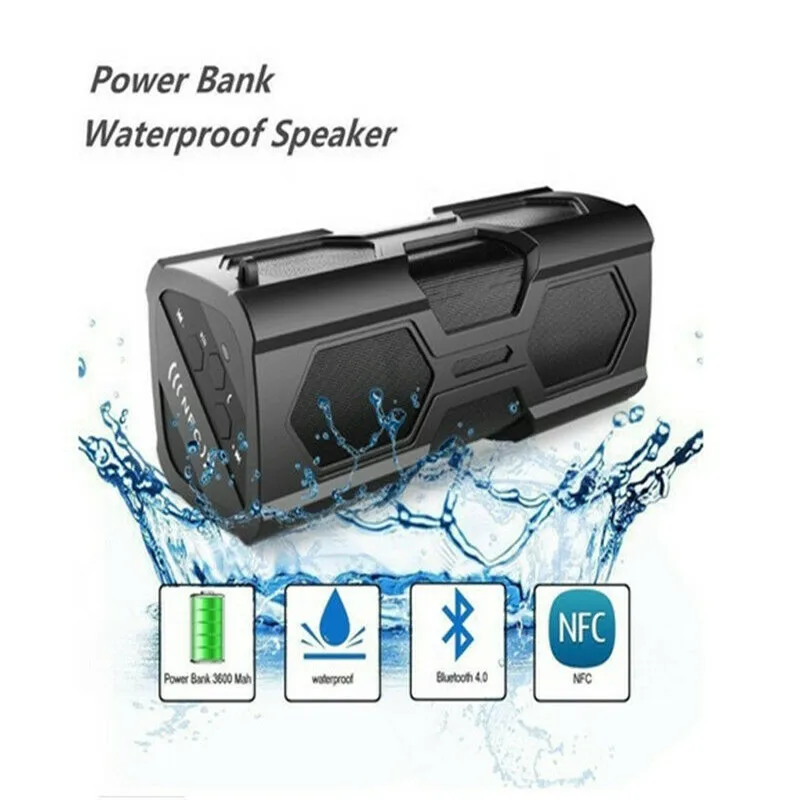 Портативный сабвуфер Bluetooth 4,2 беспроводной динамик жизнь водонепроницаемый USB power Bank бас NFC AUX Универсальный