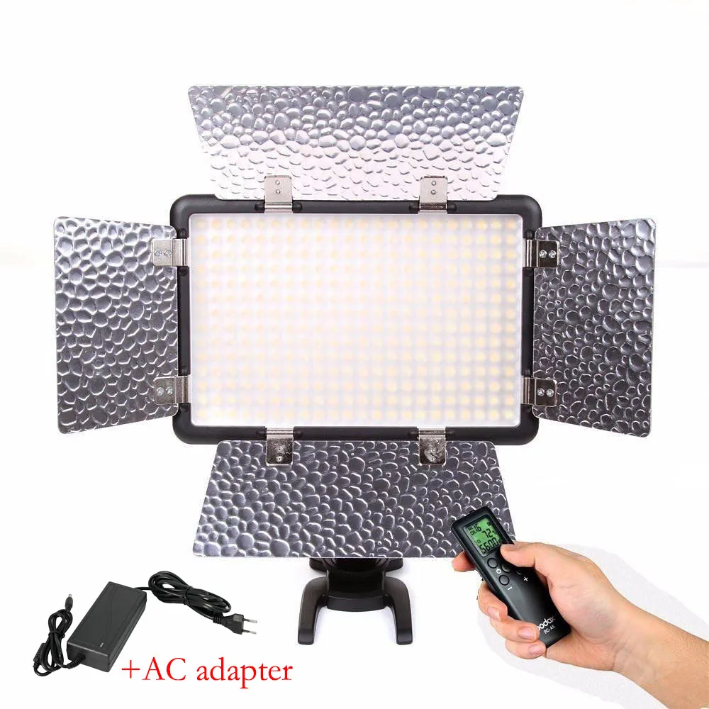 LED308WII AC adapter Godox светодиодный 308W II белый светильник 5600K Светодиодная лампа для освещения видео+ пульт дистанционного управления для DV видеокамеры камеры - Цвет: LED308WII AC adapter