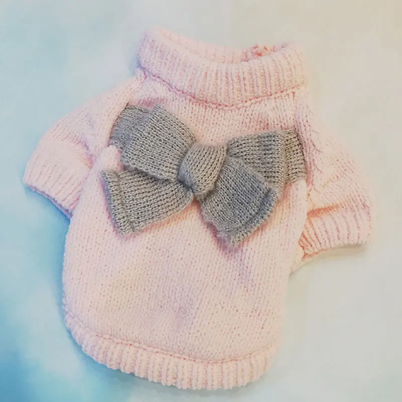 Товары для домашних животных свитер с милым бантом собак одежда кошек вязаная