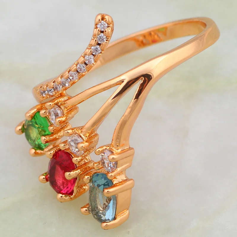 Новый 2021 Multi драгоценного кольца для девочек подростков Модные ювелирные изделия