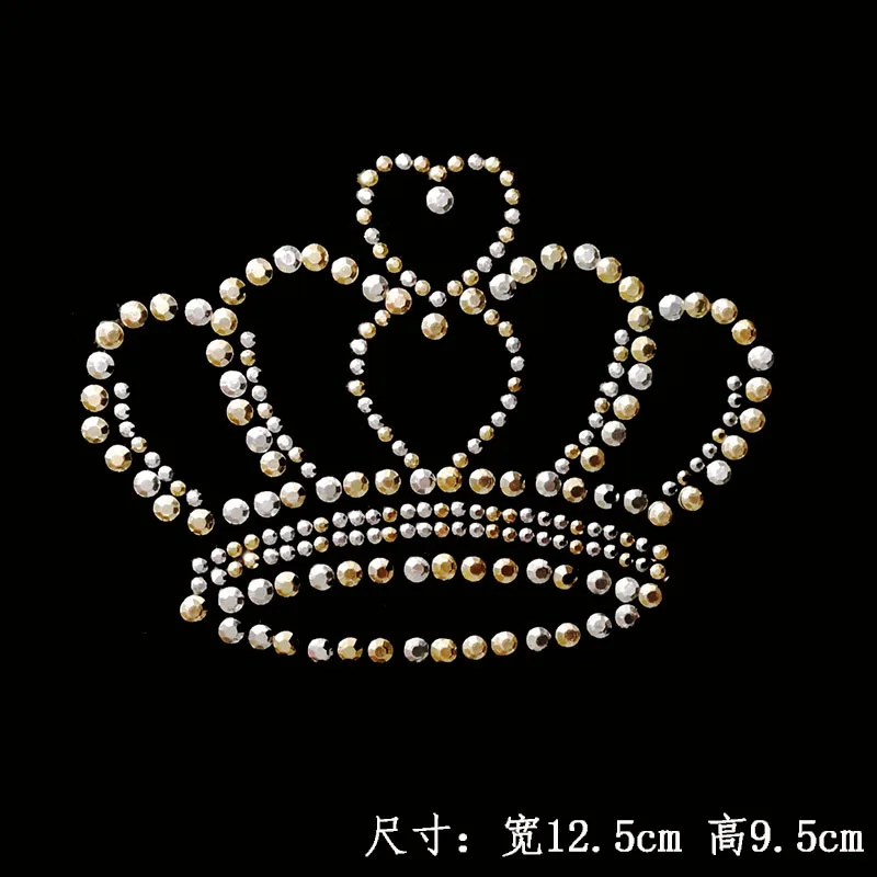 

10 pc/lot New crown model hotfix rhinestones, heat transfer design iron on motifs,rhinestone for garment,T-shirt