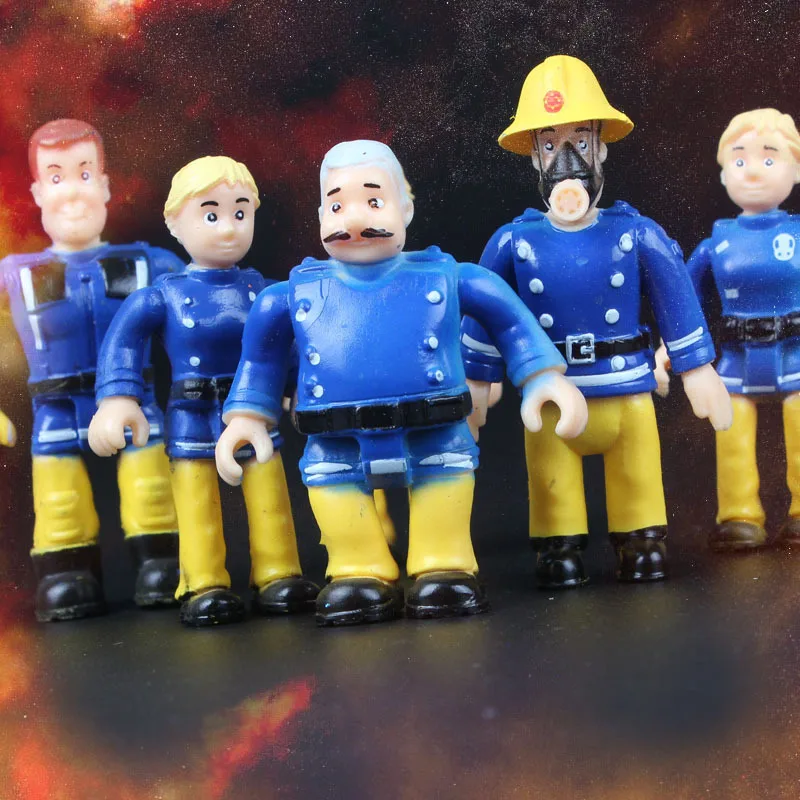 10 предметов в партии Пожарный Сэм фигурка игрушки мультфильм своих человека ПВХ