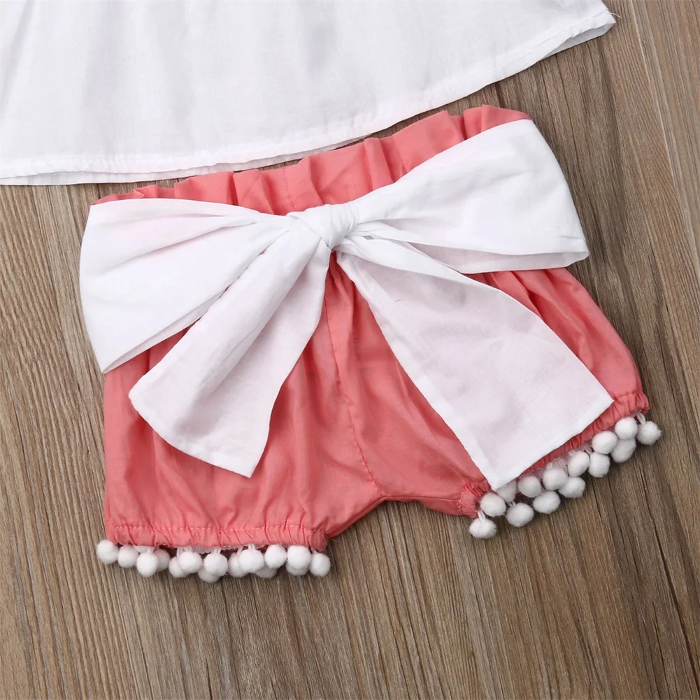 Boho/летняя детская одежда с оборками для маленьких девочек белая жилет на