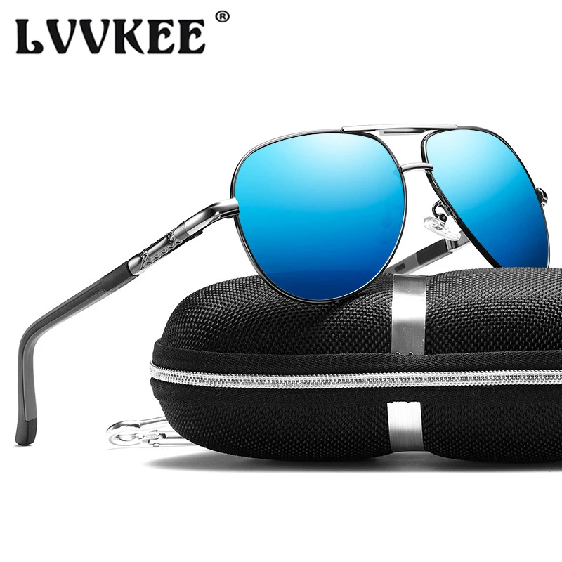 2020 LVVKEE Brand Pilot Aluminum Men's Sunglasses Men HD Polarized Coating Mirror Glasses For Male Driving Oculos De Sol female