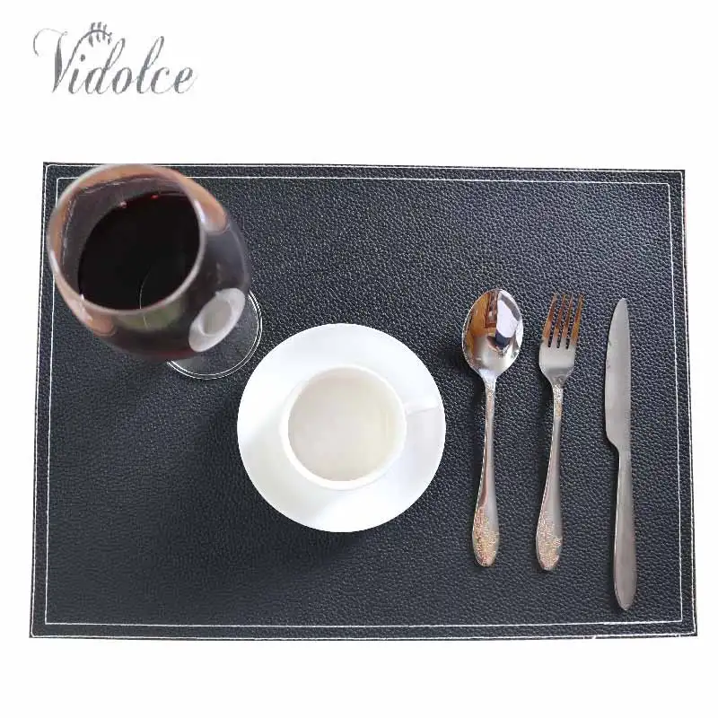 Коврики для стола 6 шт. кожаные коврики Нескользящие с изоляцией моющиеся