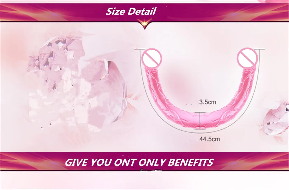 Baile Sex Products 44cm Flexible Double Dildo Long Dong &amp Penis Lesbian Dual Penetration Dildos ST469 | Красота и здоровье