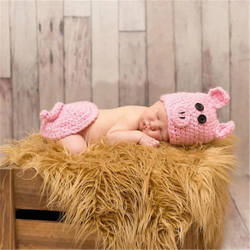 2Pcs/Set Newborn Photography Props Knitted Crochet Warm Photo Costume Baby Hat And Pant Suit Girl Boy Clothes Accessories | Детская