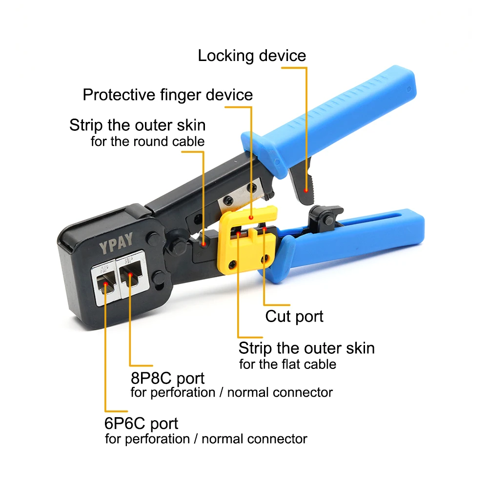 YPAY EZ rj45 кабель щипцы ручные сетевые инструменты плоскогубцы rj12 cat5 cat6 8p 6p rj 45 щипцы для зачистки зажим многофункциональный
