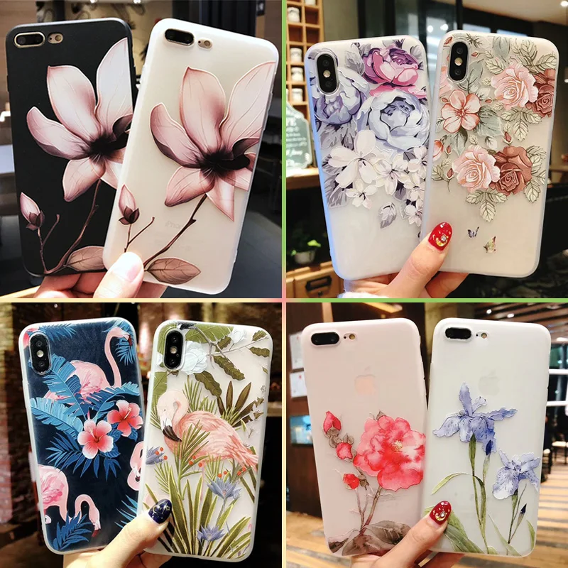 Чехол CAPAME для iPhone 7 Plus 8 XS MAX XR 5 5S SE силиконовый чехол с цветами девочек телефона 6 6S X