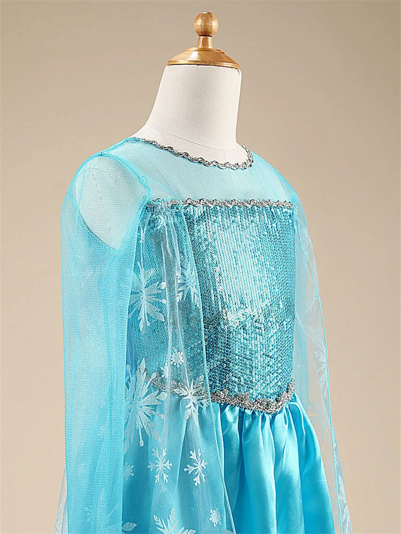 Платье Эльзы для девочек, одежда для детей 6-10 т, Vestido, Хэллоуин, Рождество, косплей, ролевые игры, костюм принцессы, Длинные вечерние Детские платья