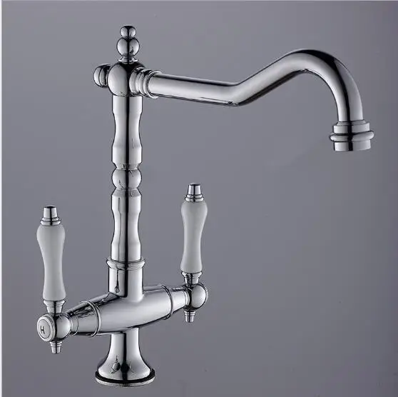 

Kitchen Faucet Chrome Sink Faucet Brass Swivel Ceramic Dual Handle Kitchen Faucet/ Bathroom Basin Mixer Tap Faucet