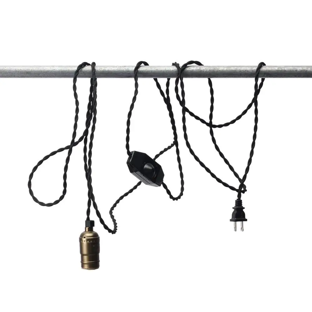 Retro Bronze 1 heads Винтажный подвесной светильник с 3 лампами, набор s, переключатель включения/выключения, тройной подвесной светильник, E27 розетка, промышленный светильник, 5 м - Цвет корпуса: Retro Bronze 1 heads