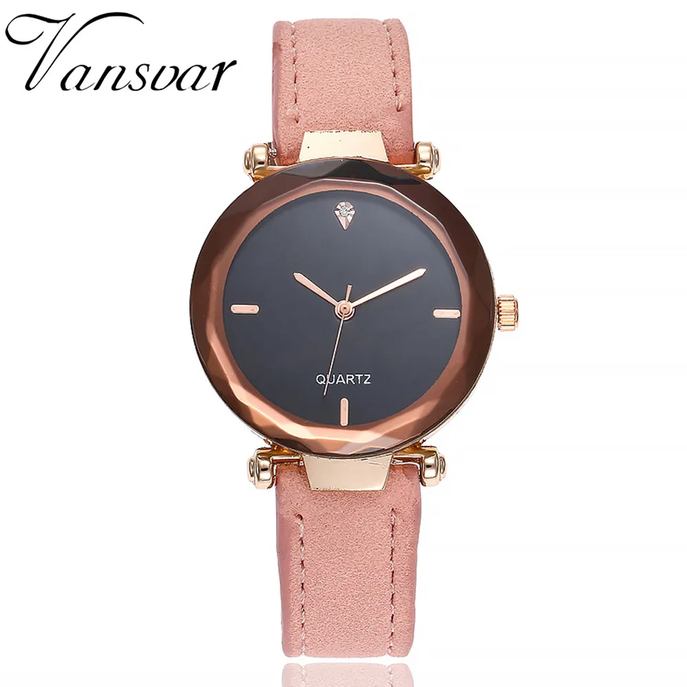 vansvar Women's Casual Irregular mirror design Quartz Leather Band Watch Analog Wrist Reloj de dama Wd3 | Наручные часы