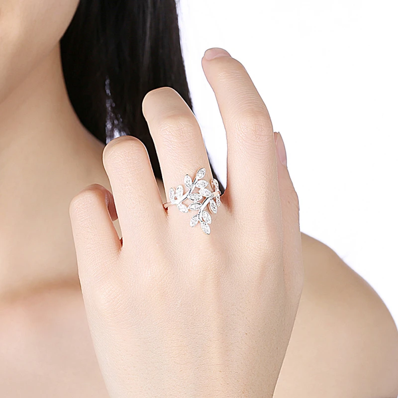 

Garilina Fashion cz Silver Color Fille Ring for Girl trinket Party Trendy flower Ring R2168