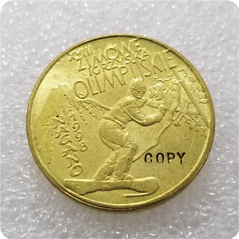 XVIII Winter Olympic 1998 польский скандинавский 2 ZL монеты КОПИЯ - Цвет: XVIII Winter Olympic