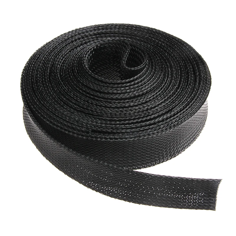 25mm 5M 4/6/8/10/12/15/20/25/30 мм черный изоляционный кабель в оплетке, плотный PET, расширяемые кабельная муфта проводки кабели защита - Цвет: 25mm
