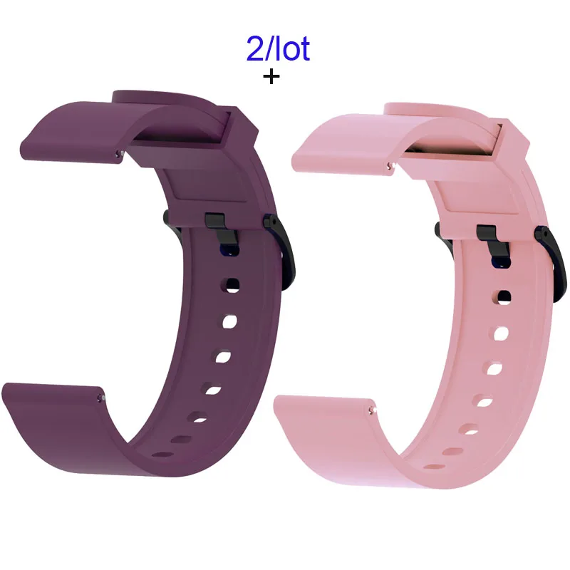 Purple-Pink Для Xiaomi Amazfit GTS браслет Amazfit Bip ремешок для часов Amazfit GTR 42 мм силиконовый ремешок для часов - Цвет: Purple-Pink