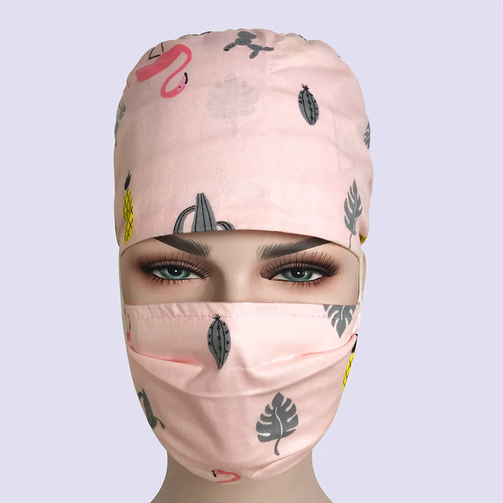 hat mask Хирургические кепки стоматология Доктор Медсестры шапки хлопок дышащий Регулируемый ветеринарная больница работа шляпы красота аптека шляпы мужчины и wo мужчины - Цвет: hat mask