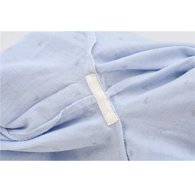 cotton double gauze summer pajamas sets men short sleeve home clothing spring sleepwear long pants breathable absorbent | Мужская одежда