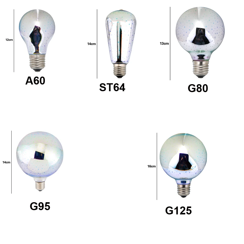 E27 LED Fireworks Effect Night Light G125 G95 G80 ST64 A60 3D Star Decorative Edison Bulb Lamp Party Holiday Christmas Ligh | Освещение