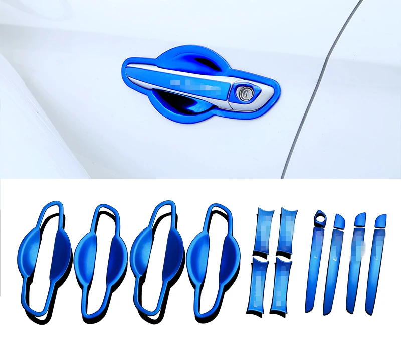 Blue Для hyundai Elantra автомобильный Стайлинг крышка внутренней дверной ручки дверная чаша рамка отделка наклейка лезвие двери аксессуары для чаши - Цвет: Blue