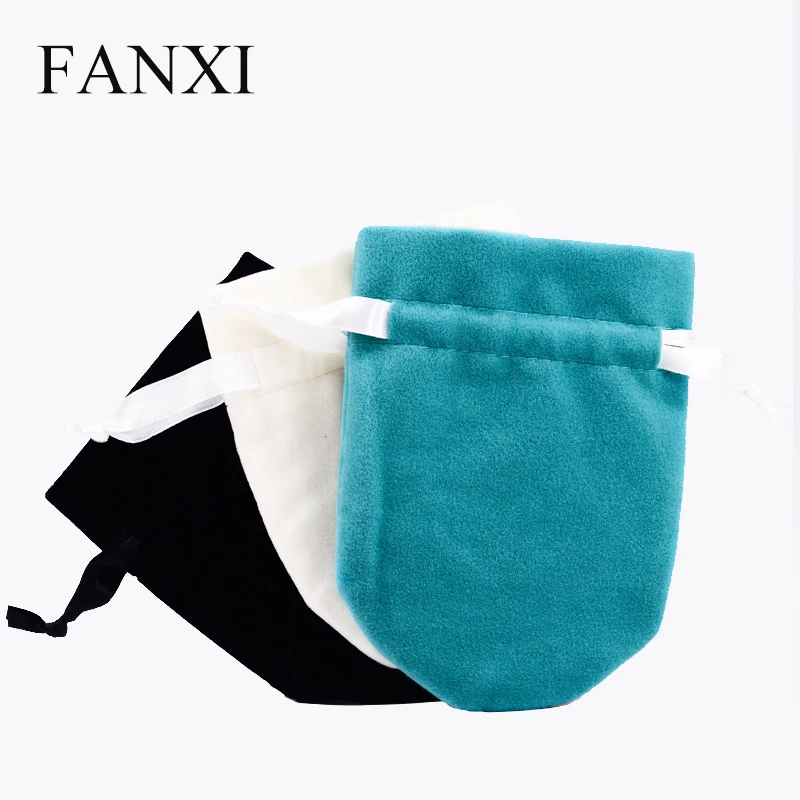 FANXI 12 шт./лот бархатный мешочек подарочный кисет для ювелирных изделий с шелковым шнурок кольцо ожерелье серьги браслет упаковка-органайзер сумка