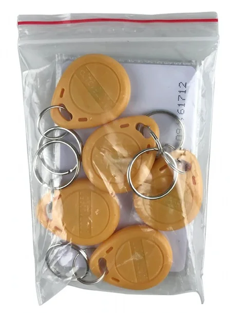 yellow key with card RFID 10 шт. брелков брелки метки 125 кГц rfid-карт TK4100 EM карты красочные ключи с высокого качества - Цвет: yellow key with card