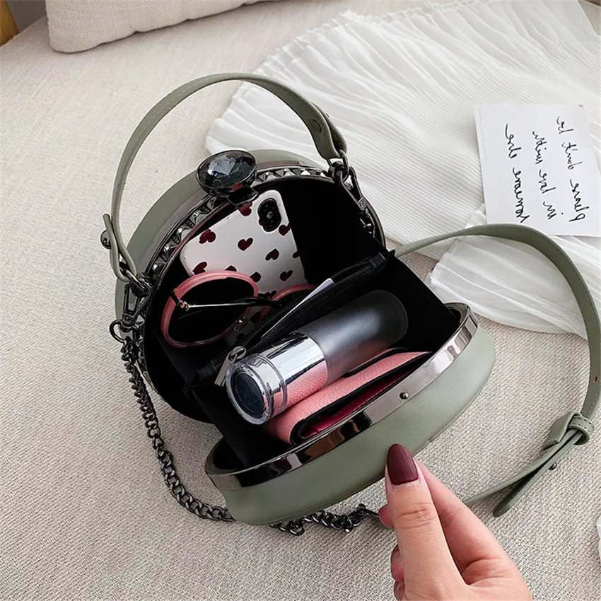 

TOYOOSKY New Women Round Crossbody Bags High Quality PU Leather Mini Circular Female Shoulder Bag Handbags Bolsas Feminina