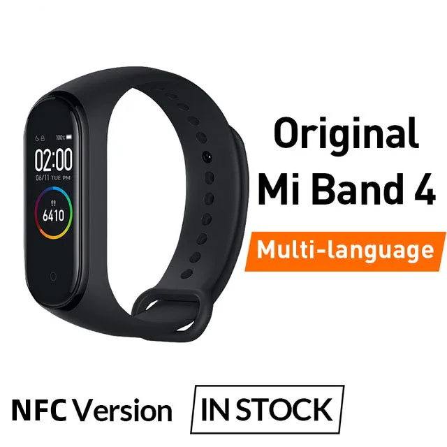 Nfc Version Новейшие Смарт-часы Xiaomi mi Band 4 фитнес-браслет mi band 4 фитнес-трекер Шагомер Bluetooth 5,0 смарт-браслет Xio mi Watch - Цвет: Nfc Version